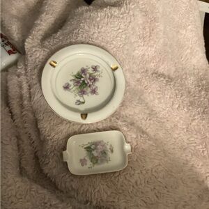 Vtg ashtrays, trinket dish or coin storage